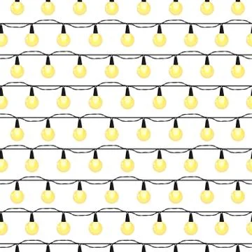 Christmas light bulbs seamless pattern, Colorful xmas garland, Christmas and  Stockillustratie