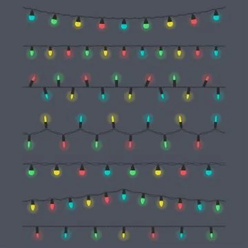 Christmas light bulbs set Stock Illustration