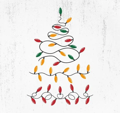 Christmas light bundle, Cricut file, silhouettes cut file Stock Illustration