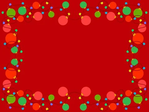 Christmas light frame. Festive frame with Christmas glowing garland and pla.. Stock Illustration