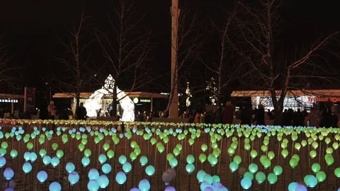 Christmas light park decorations Stock Footage 122309577