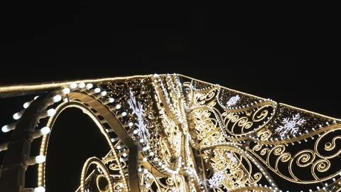 Christmas light park decorations Stock Footage 122309619