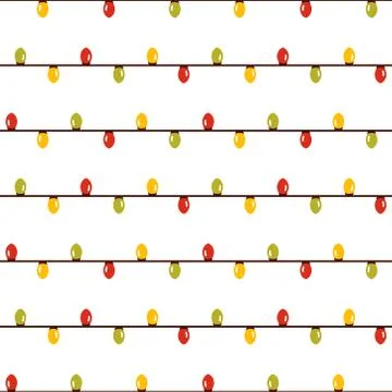Christmas light pattern on white background Stock Illustration