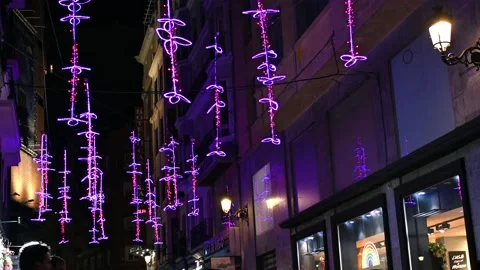 Christmas lighting around the city Stock Footage 222979688