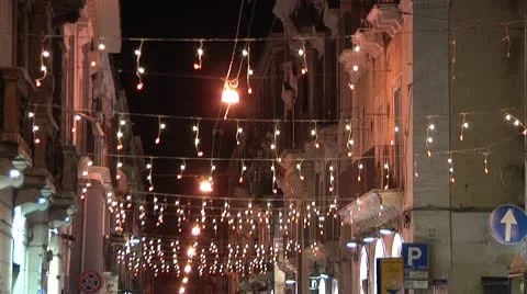 Christmas lighting in Catania. Stock Footage 8985557