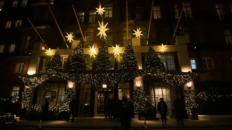 Christmas lights and decorations in central London Stock Footage 101437839