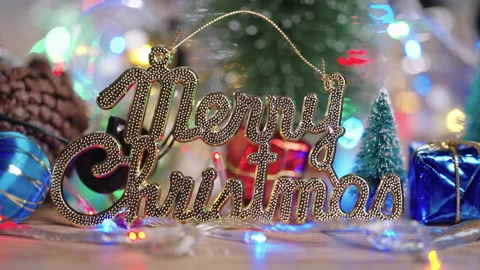 Christmas lights background Stock Footage 161595694