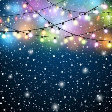 Christmas Lights Background. Illustrazione stock