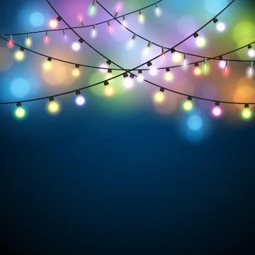 Christmas Lights Background. Illustrazione stock