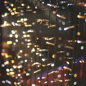Christmas lights background, square format Foto stock