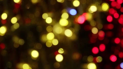 Christmas Lights Background. Yellow Blurry Lights.  Stock Footage 228721297