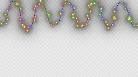 Christmas Lights blinking loop transparent background Stock Footage 323005633