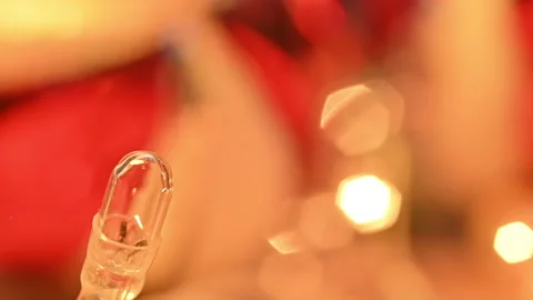 Christmas lights blinking. Macro close up. Creative New year decorations Stock Footage 221783416