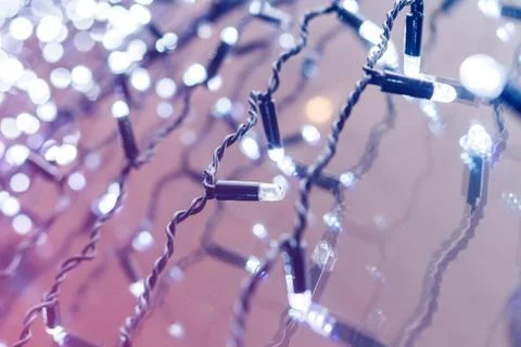 Christmas lights with blurred background Stock Photos