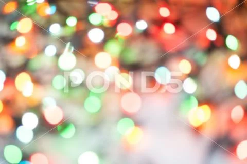 Christmas lights bokeh blurred out of focus background Stock Photos