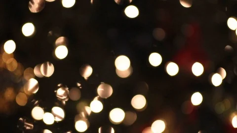 Christmas lights bokeh focus pull Stock Footage 89443217