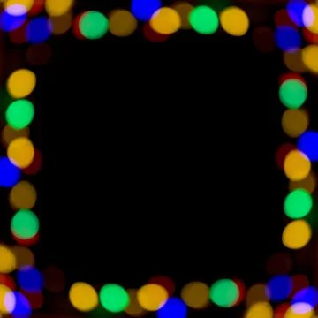 Christmas lights border Stock Photos