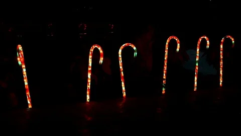 Christmas Lights Candy Cane Video stock 83294037