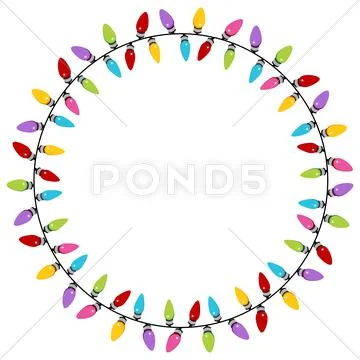 Christmas Lights Circle Pattern Stock Illustration