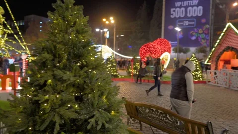Christmas lights in the city Stock Footage 128197186