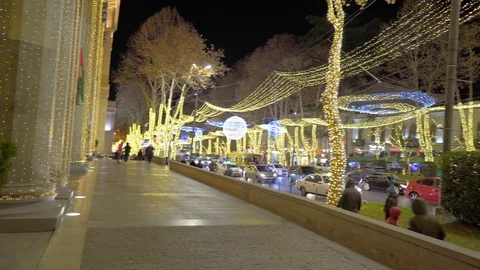 Christmas lights in the city Stock Footage 128197462