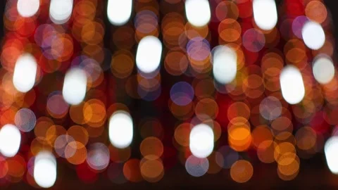 Christmas lights close up at night. Abstract festive background Stock Footage 218310853