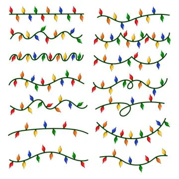 Christmas lights collection set vector illustration Illustrazione stock