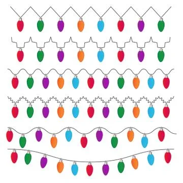 Christmas lights colored vector image Stock Illustration