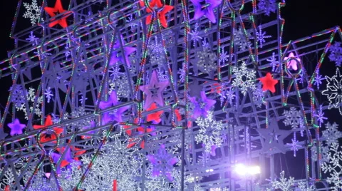 Christmas lights decorted Stock Footage 59834945
