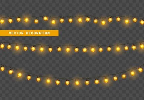 Christmas lights. Design element, decorations new year glowing light. Decorat Stock Illustration
