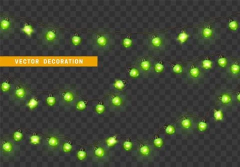 Christmas lights. Design element, decorations new year glowing lights. Decora Stock Illustration