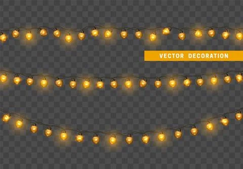 Christmas lights. Design element, decorations new year glowing light. Decor.. Stock Illustration