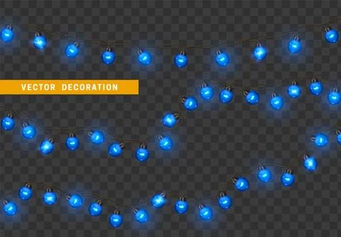 Christmas lights. Design element, decorations new year glowing lights. Deco.. Stockillustratie
