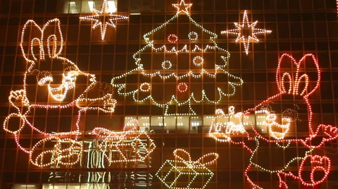 Christmas lights display Stock Footage 1047678