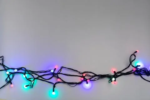 Christmas lights on dray background Stock Photos
