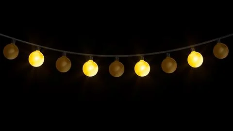 Christmas Lights Elements with colorful lights for decorate your project. Stock Photos