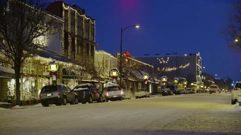 Christmas Lights in Evening Stock Footage 35330662
