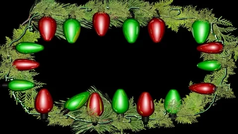 Christmas lights on evergreen Stock Footage 70587746