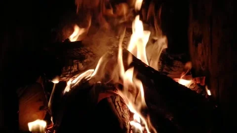 Christmas lights in the fireplace January 1 Stock Footage 225067853