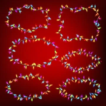 Christmas Lights Frames. EPS 10 Illustrazione stock