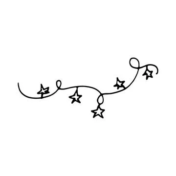 Christmas lights garland, doodle style, festive vector design Stock Illustration