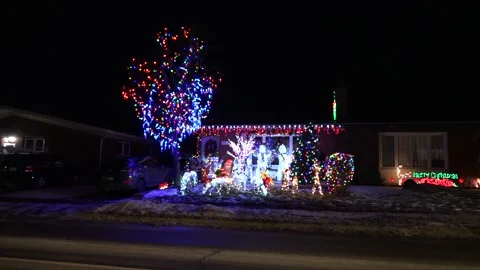 Christmas lights on homes Stock Footage 144629672