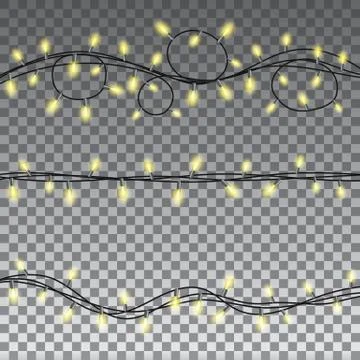 Christmas lights isolated design elements Illustrazione stock