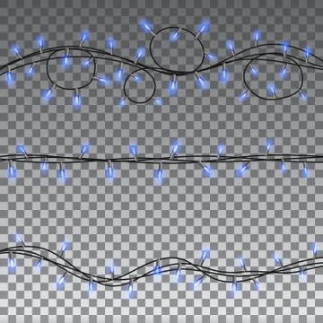 Christmas lights isolated design elements Stock Illustration
