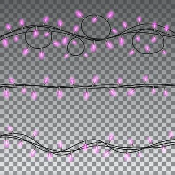 Christmas lights isolated design elements 스톡 일러스트