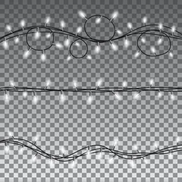 Christmas lights isolated design elements 스톡 일러스트