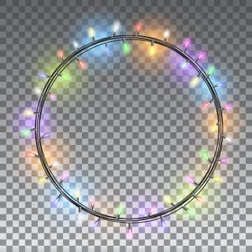 Christmas lights isolated design elements Stock Illustration