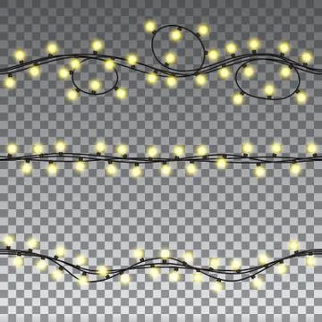 Christmas lights isolated design elements Illustrazione stock