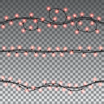 Christmas lights isolated design elements Stock Illustration
