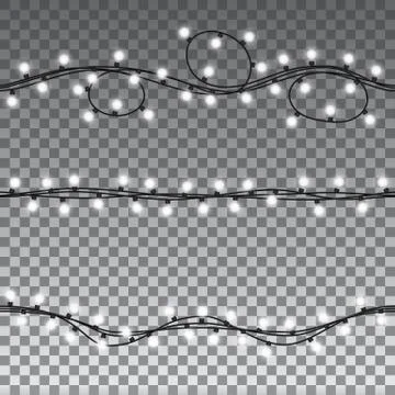 Christmas lights isolated design elements Stock Illustration